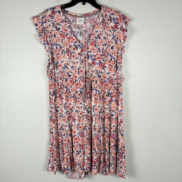 Knox Rose Dress Sz M Ditsy Floral Short Tassel Boho Western Prairie Festival - Picture 1 of 8